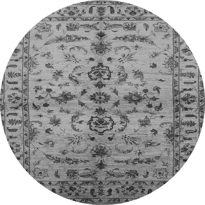 Round Oriental Gray Traditional Rug, urb813gry
