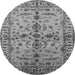 Round Oriental Gray Traditional Rug, urb813gry