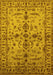 Machine Washable Oriental Yellow Traditional Rug, wshurb813yw