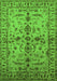 Machine Washable Oriental Green Traditional Area Rugs, wshurb813grn