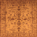 Square Machine Washable Oriental Orange Traditional Area Rugs, wshurb813org