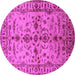 Round Oriental Pink Traditional Rug, urb813pnk