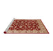 Sideview of Machine Washable Industrial Modern Sandy Brown Rug, wshurb814