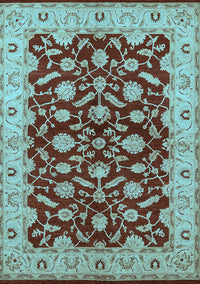 Oriental Light Blue Traditional Rug, urb814lblu