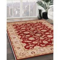 Mid-Century Modern Sandy Brown Oriental Rug, urb814
