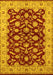 Machine Washable Oriental Yellow Traditional Rug, wshurb814yw