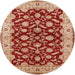 Round Machine Washable Industrial Modern Sandy Brown Rug, wshurb814