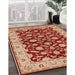 Mid-Century Modern Sandy Brown Oriental Rug in Family Room, urb814