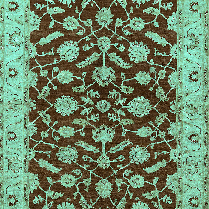 Machine Washable Oriental Turquoise Traditional Area Rugs, wshurb814turq
