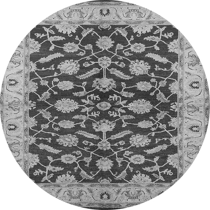 Round Oriental Gray Traditional Rug, urb814gry
