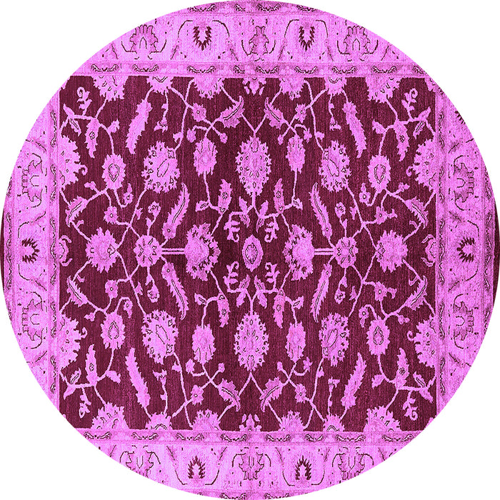 Round Oriental Purple Traditional Rug, urb814pur