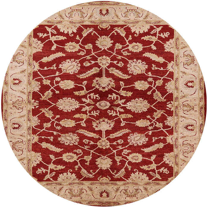 Round Mid-Century Modern Sandy Brown Oriental Rug, urb814