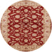 Round Mid-Century Modern Sandy Brown Oriental Rug, urb814
