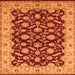 Square Machine Washable Oriental Orange Traditional Area Rugs, wshurb814org