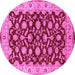 Round Oriental Pink Traditional Rug, urb814pnk