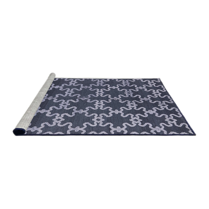 Sideview of Machine Washable Industrial Modern Dark Blue Grey Blue Rug, wshurb815