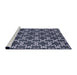 Sideview of Machine Washable Industrial Modern Dark Blue Grey Blue Rug, wshurb815