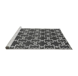 Sideview of Machine Washable Oriental Gray Industrial Rug, wshurb815gry