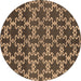 Round Oriental Brown Industrial Rug, urb815brn