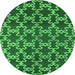 Round Oriental Green Industrial Rug, urb815grn