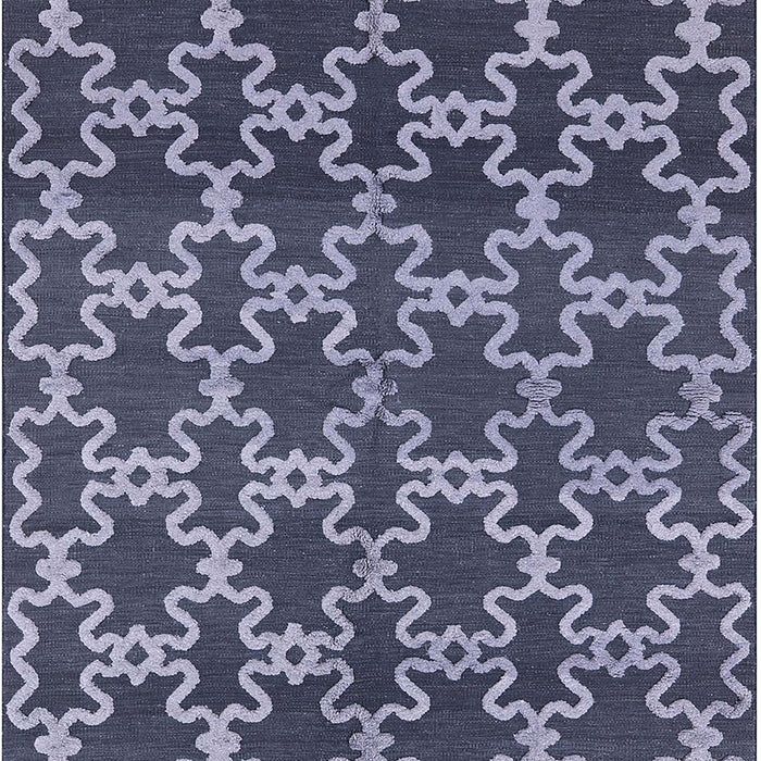 Mid-Century Modern Dark Blue Grey Blue Oriental Rug, urb815