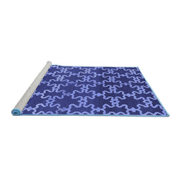 Sideview of Machine Washable Oriental Blue Industrial Rug, wshurb815blu