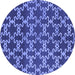 Round Oriental Blue Industrial Rug, urb815blu