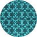 Round Oriental Turquoise Industrial Rug, urb815turq