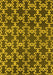 Machine Washable Oriental Yellow Industrial Rug, wshurb815yw