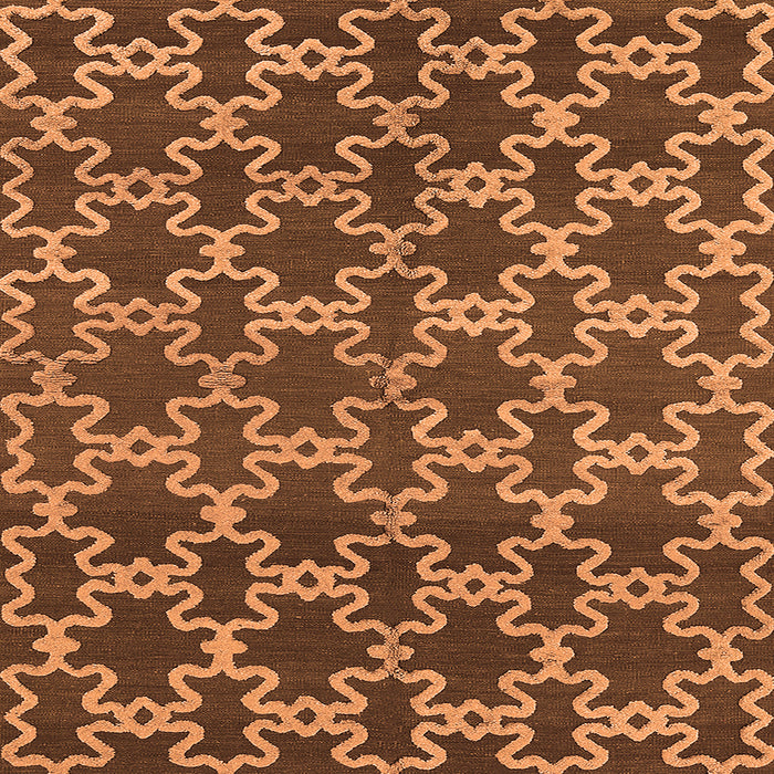 Square Machine Washable Oriental Orange Industrial Area Rugs, wshurb815org