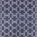 Square Mid-Century Modern Dark Blue Grey Blue Oriental Rug, urb815