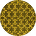 Round Oriental Yellow Industrial Rug, urb815yw