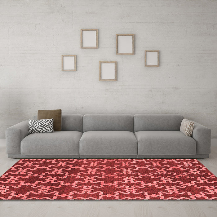 Industrial Red Washable Rugs