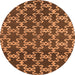 Round Oriental Orange Industrial Rug, urb815org