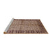 Sideview of Machine Washable Industrial Modern Chestnut Brown Rug, wshurb816