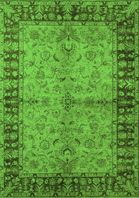 Oriental Green Traditional Rug, urb816grn