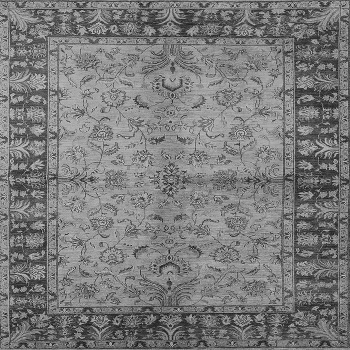 Square Machine Washable Oriental Gray Traditional Rug, wshurb816gry