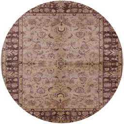 Round Machine Washable Industrial Modern Chestnut Brown Rug, wshurb816