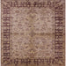 Square Mid-Century Modern Chestnut Brown Oriental Rug, urb816
