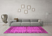 Machine Washable Oriental Pink Traditional Rug in a Living Room, wshurb816pnk