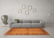 Machine Washable Oriental Orange Traditional Area Rugs in a Living Room, wshurb816org