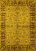 Machine Washable Oriental Yellow Traditional Rug, wshurb816yw