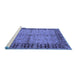 Sideview of Machine Washable Oriental Blue Traditional Rug, wshurb816blu