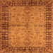 Square Oriental Orange Traditional Rug, urb816org