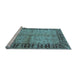 Sideview of Machine Washable Oriental Light Blue Traditional Rug, wshurb816lblu