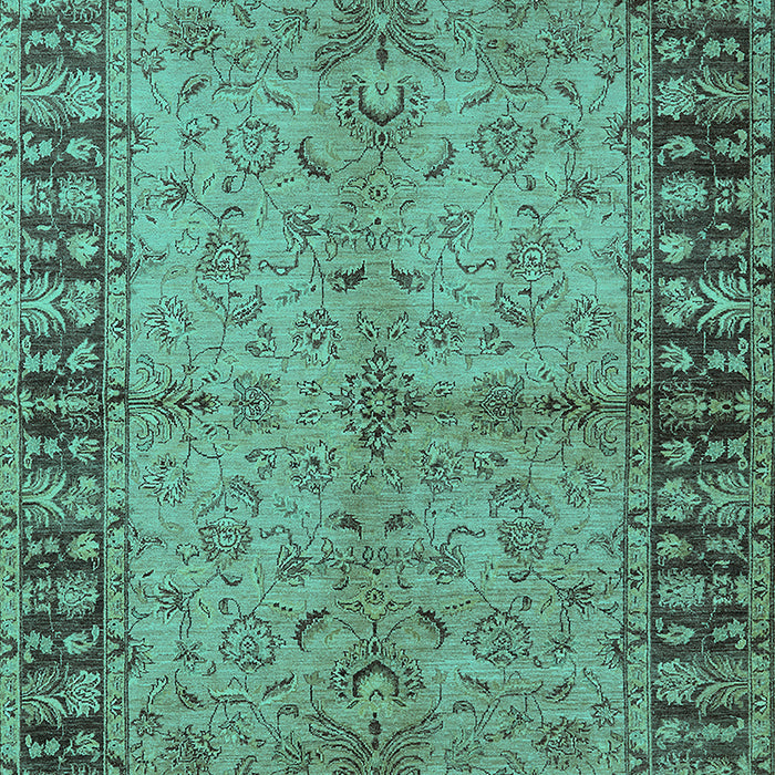 Machine Washable Oriental Turquoise Traditional Area Rugs, wshurb816turq