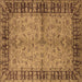 Square Machine Washable Oriental Brown Traditional Rug, wshurb816brn