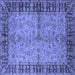 Square Machine Washable Oriental Blue Traditional Rug, wshurb816blu