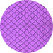 Round Oriental Purple Industrial Rug, urb817pur