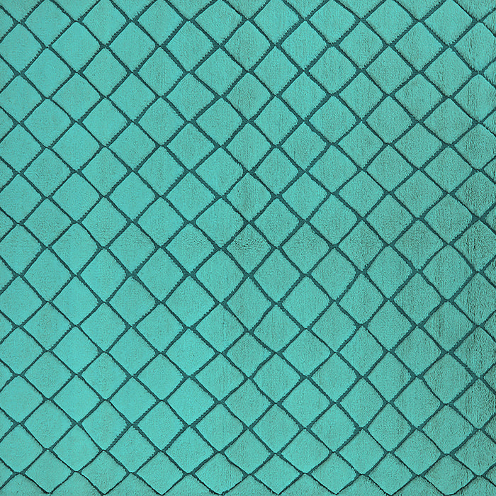 Square Oriental Turquoise Industrial Rug, urb817turq